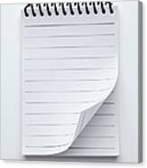 A Spiral Notepad With Lined Paper And A #1 Canvas Print