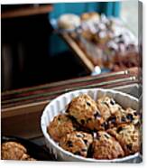 A Variety Of Scones For Sale On Display #1 Canvas Print
