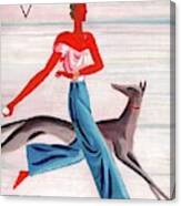 A Vintage Vogue Magazine Cover Of An African Canvas Print