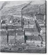 Aerial View Of Factories During The 19th Century. #1 Canvas Print