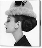 Audrey Hepburn Wearing A Givenchy Hat Canvas Print