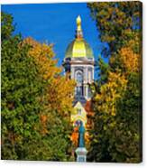Autumn On The Campus Of Notre Dame #1 Canvas Print