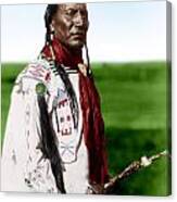 Blackfoot Man With Braided Sweet Grass Ropes #1 Canvas Print