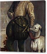 Boy With A Greyhound Canvas Print
