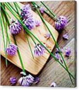 Bunch Of Fresh Chives On Table #1 Canvas Print