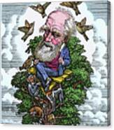 Charles Darwin In His Evolutionary Tree #1 Canvas Print