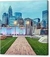 Charlotte City Skyline In The Evening #1 Canvas Print