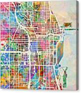 Chicago City Street Map Canvas Print