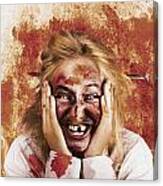 Chilling Female Halloween Spook. Grunge Horror #1 Canvas Print