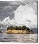Cloud Boat And Cliffs On Corfu #1 Canvas Print