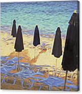 Elbow Beach Umbrellas #1 Canvas Print