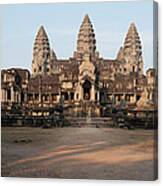 Facade Of A Temple, Angkor Wat, Angkor #1 Canvas Print
