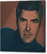 George Clooney Painting Canvas Print