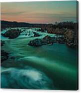 Great Falls At Dusk #1 Canvas Print