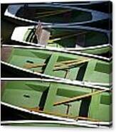 Green Boats #1 Canvas Print