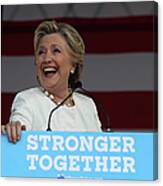 Hillary Clinton Campaigns Across #1 Canvas Print