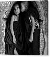 Kissing Monks #1 Canvas Print