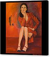 Lady In Red Canvas Print