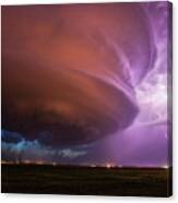 Dramatic Thunderstorm Over Open Fields Canvas Print