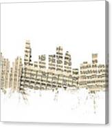 Los Angeles California Skyline Sheet Music Cityscape #1 Canvas Print