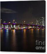 Miami Night Skyline #1 Canvas Print