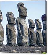 Moai Statues At Ahu Tongariki, Easter #1 Canvas Print