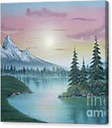 Mountain Lake Painting A La Bob Ross 1 #1 Canvas Print