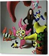 Niki De Saint Phalles With Sculptures Canvas Print