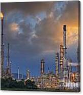 Oil Refinery Along Twilight Sky #1 Canvas Print