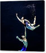Pair Of Ballet Dancers Underwater #1 Canvas Print