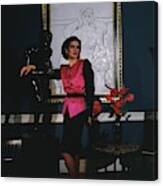 Paloma Picasso Wearing A Yves Saint Laurent #1 Canvas Print