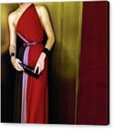 Patti Hansen Wearing A Galanos Dress #1 Canvas Print