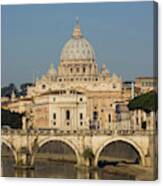 Rome, Italy. St Peters Basilica. Tiber #1 Canvas Print
