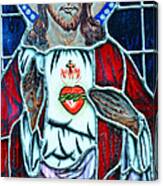 Sacred Heart Of Jesus Stained Glass Canvas Print