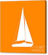 Sailboat In Orange And White #1 Canvas Print