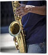 Saxophone Player On Street #2 Canvas Print