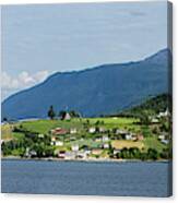 Scenic View Of Village At Seaside #1 Canvas Print