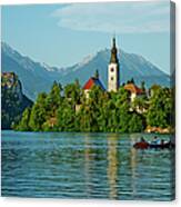 Slovenia, Bled, Lake Bled And Julian #1 Canvas Print