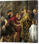 St Ambrose Barring Theodosius From Milan Cathedral #4 Canvas Print