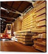 Stacks Of Timber Planks In Large Timber S #1 Canvas Print