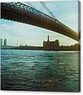 Suspension Bridge Over A River #1 Canvas Print