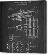 Trumpet Patent From 1939 - Dark Canvas Print