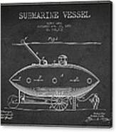 Vintage Submarine Vessel Patent From 1897 #2 Canvas Print