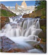 Waterfall In Los Glaciares Np Canvas Print