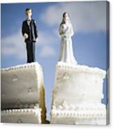 Wedding Cake Visual Metaphor With Figurine Cake Toppers #1 Canvas Print