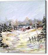 Winter At The Farm #2 Canvas Print
