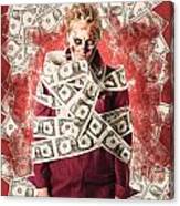 Zombie Tied Up In Financial Debt. Dead Money #1 Canvas Print