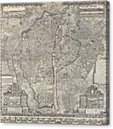 1652 Gomboust Map Of Paris France Canvas Print