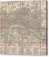 1795 Bowles Pocket Map Of London Canvas Print
