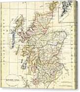 1799 Clement Cruttwell Map Of Scotland Canvas Print